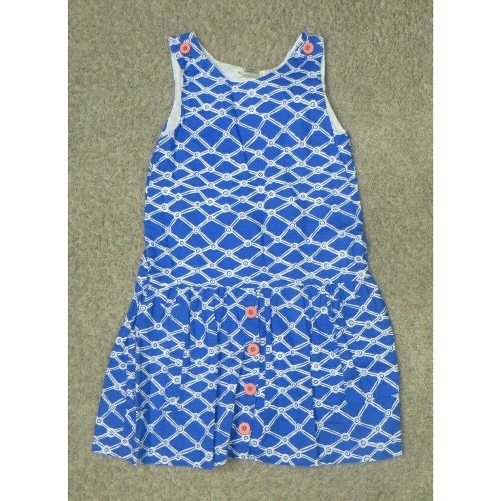 Peas and Queues Blue White Dress Size 8